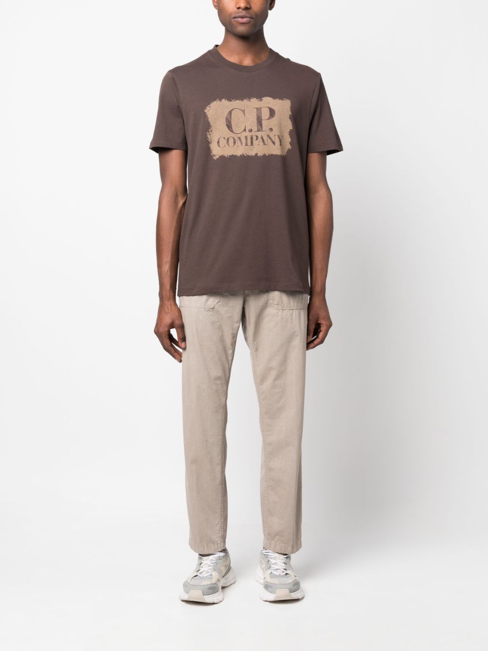 C.P. Company T-shirt met logoprint - Bruin