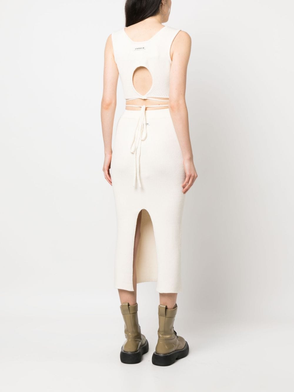 Shop A Paper Kid Ribbed-knit Cropped Top In Neutrals