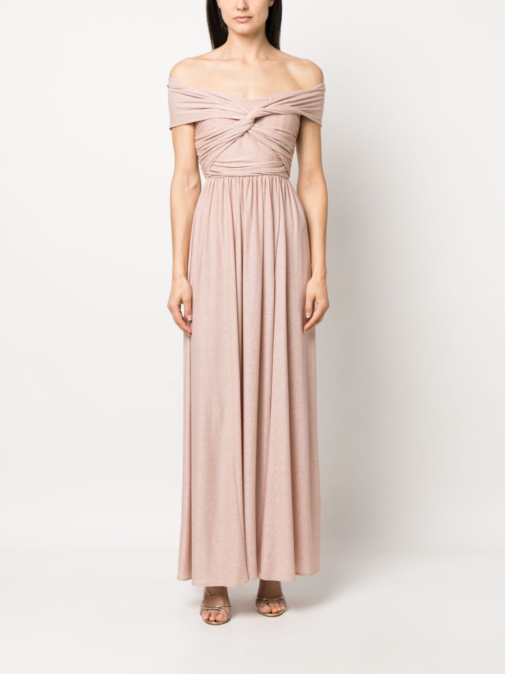 LIU JO Pleated off-shoulder Long Dress - Farfetch