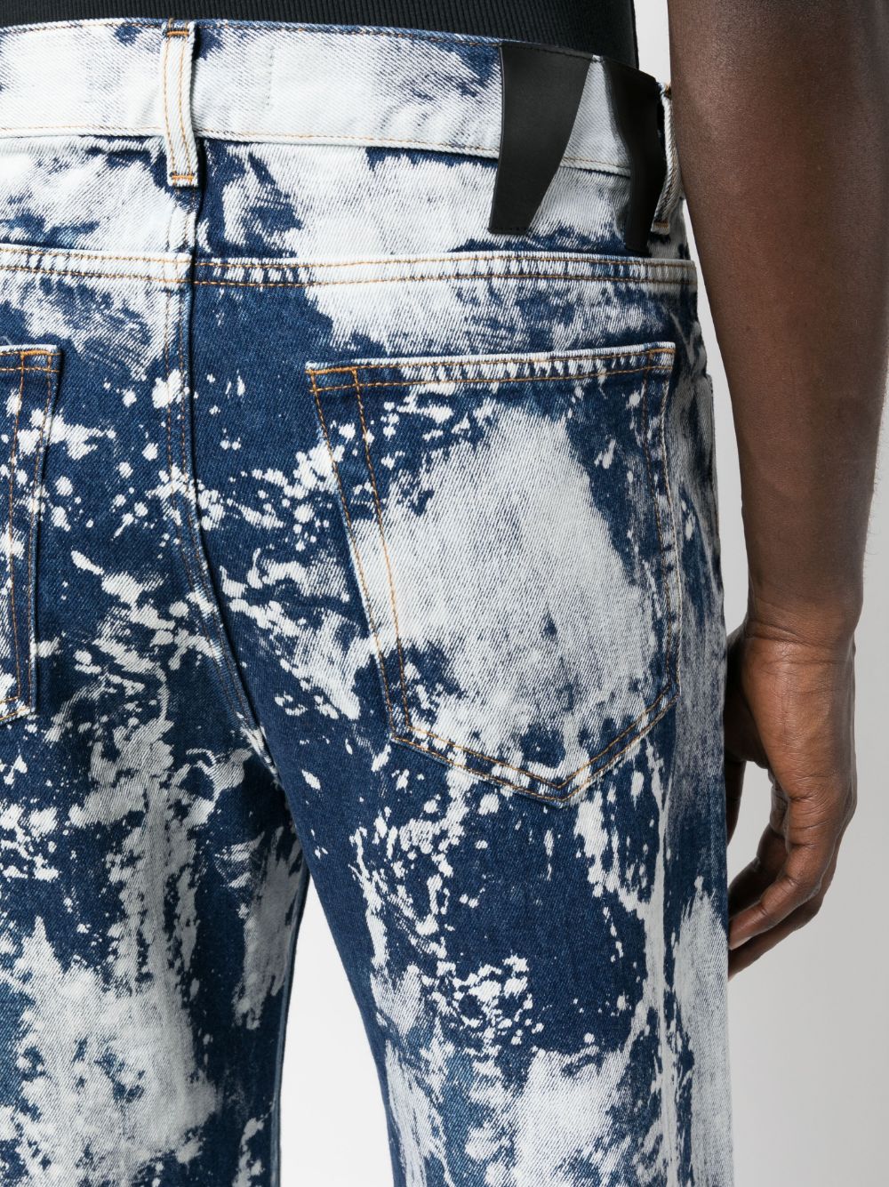 Shop Darkpark Paint Splatter Wide-leg Jeans In Blau