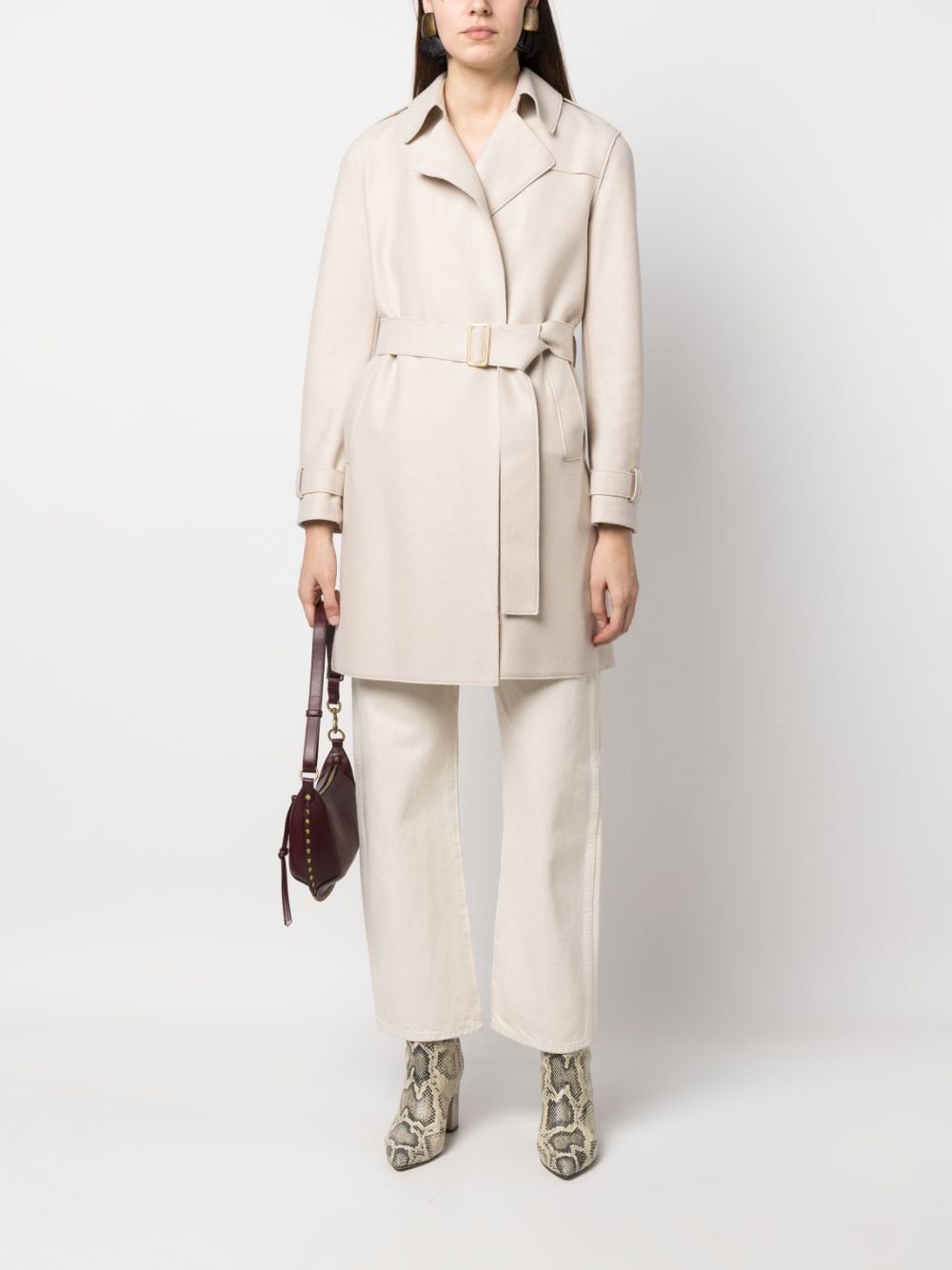 Harris Wharf London Trenchcoat met gespriem - Beige