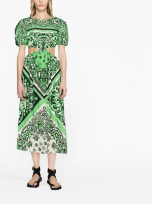 ワンピース Red Valentino Bandana Print Dress Red Valentino Bandana-print Cotton Halterneck Dress In Blue