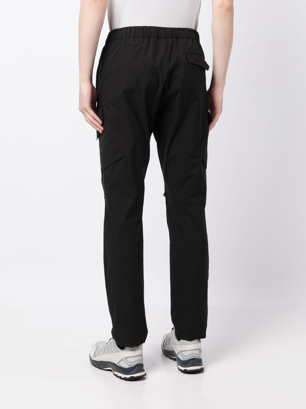 Shop Herno Drawstring Tapered Trousers In Schwarz