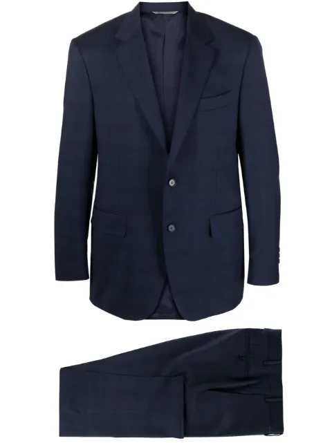 Canali grid-pattern wool suit