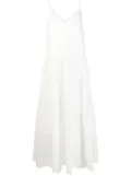 IVY OAK pointelle V-neck flared dress - White