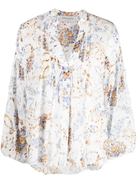 ERMANNO FIRENZE  top tipo túnica con estampado floral