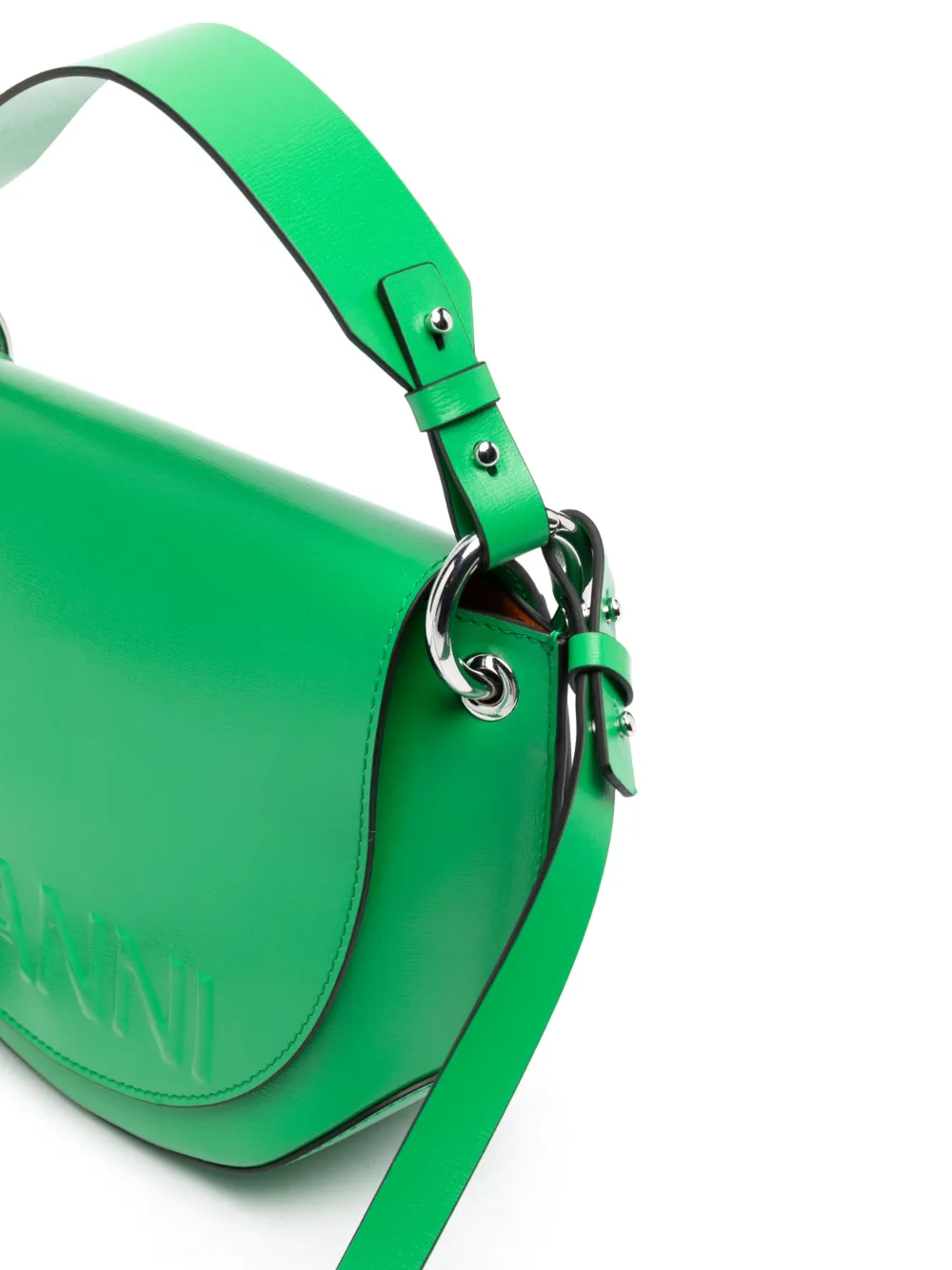GANNI Saddle Logo embossed Tote Bag Farfetch