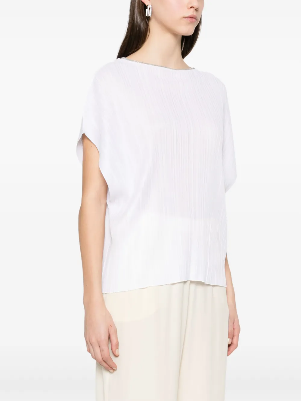 Fabiana Filippi T-shirt met kralen Wit