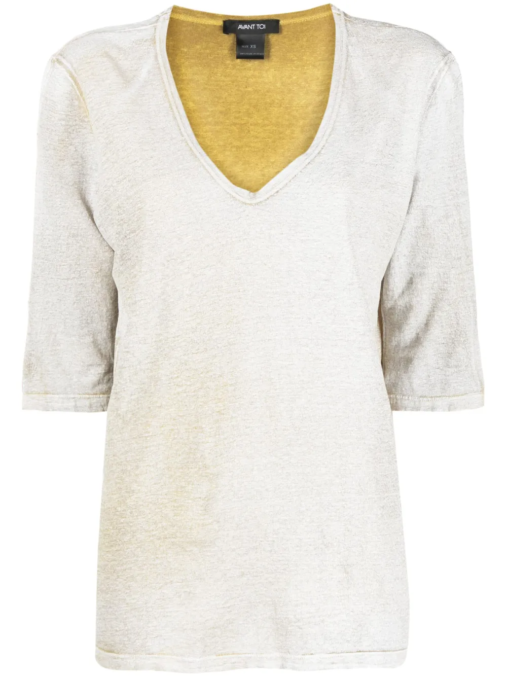 Avant Toi linen V-neck top