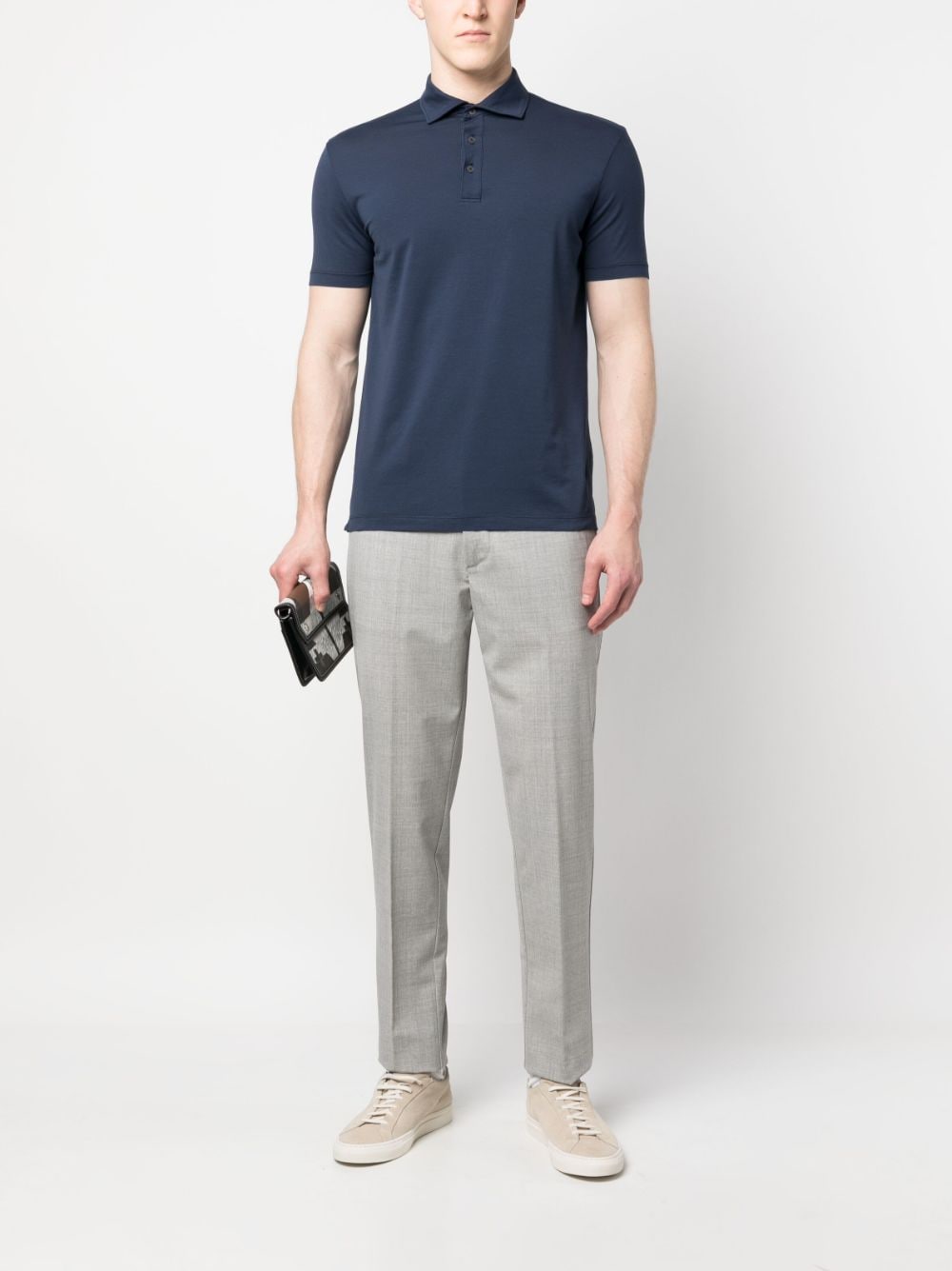 Shop Altea Short-sleeve Polo Shirt In Blue