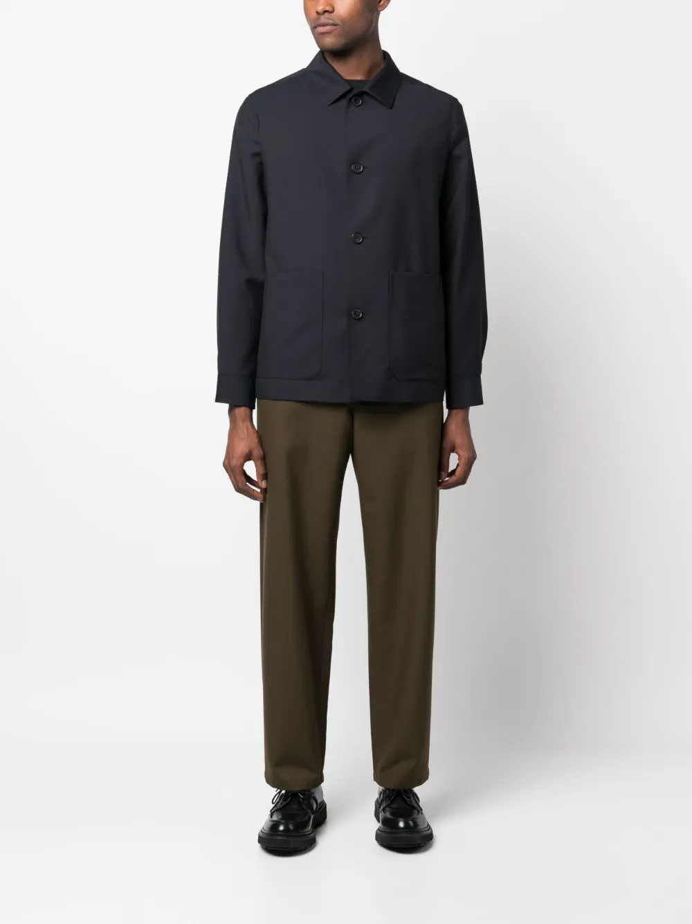 Zegna Button-up shirtjack - Blauw