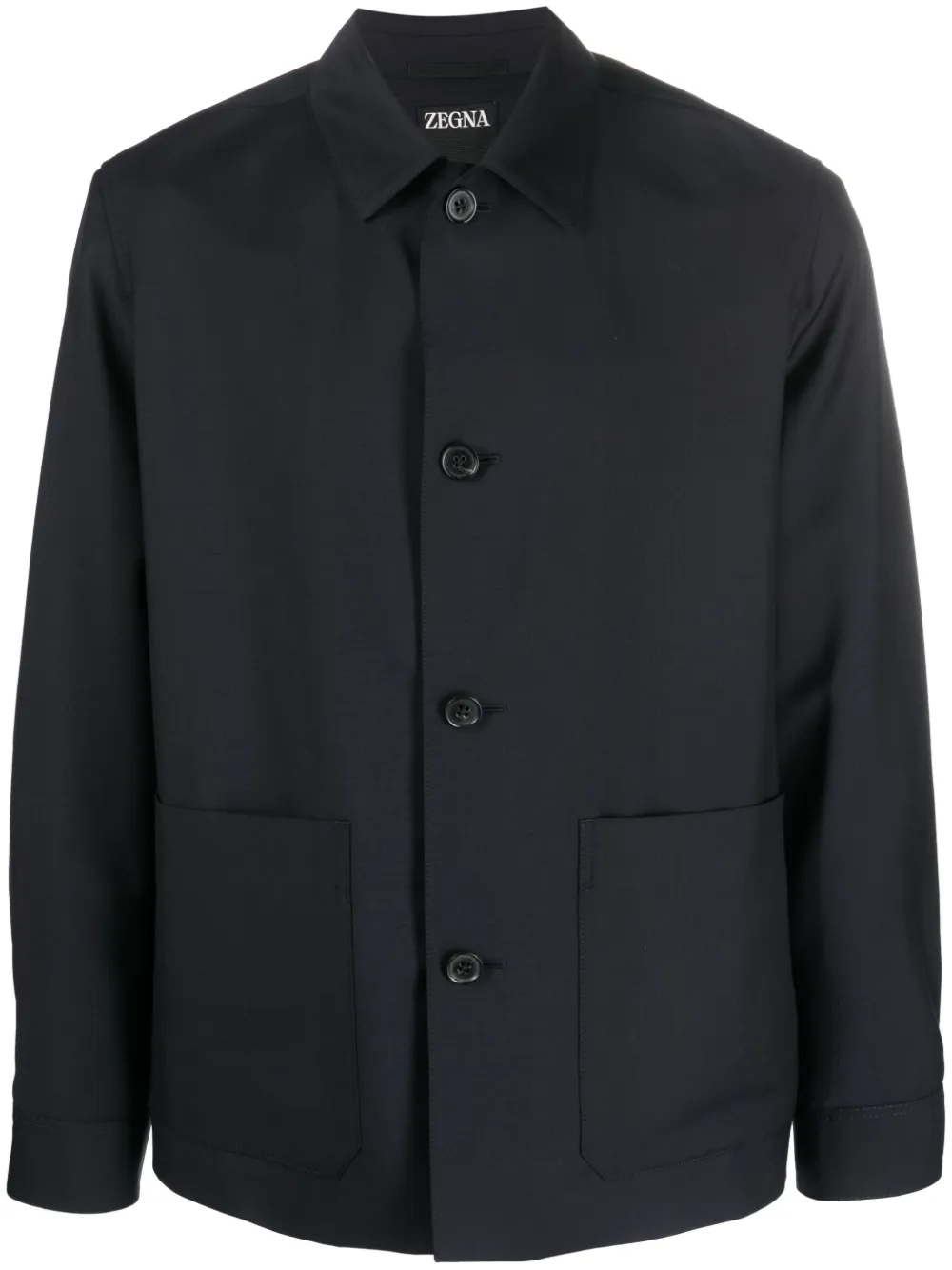 Zegna Button-up Shirt Jacket In Blau