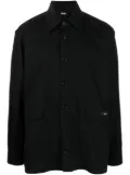 GCDS logo-patch cotton shirt jacket - Black