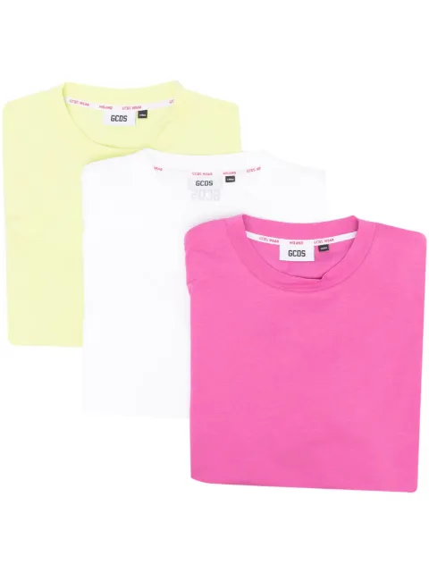 GCDS pack de tres playeras con logo estampado