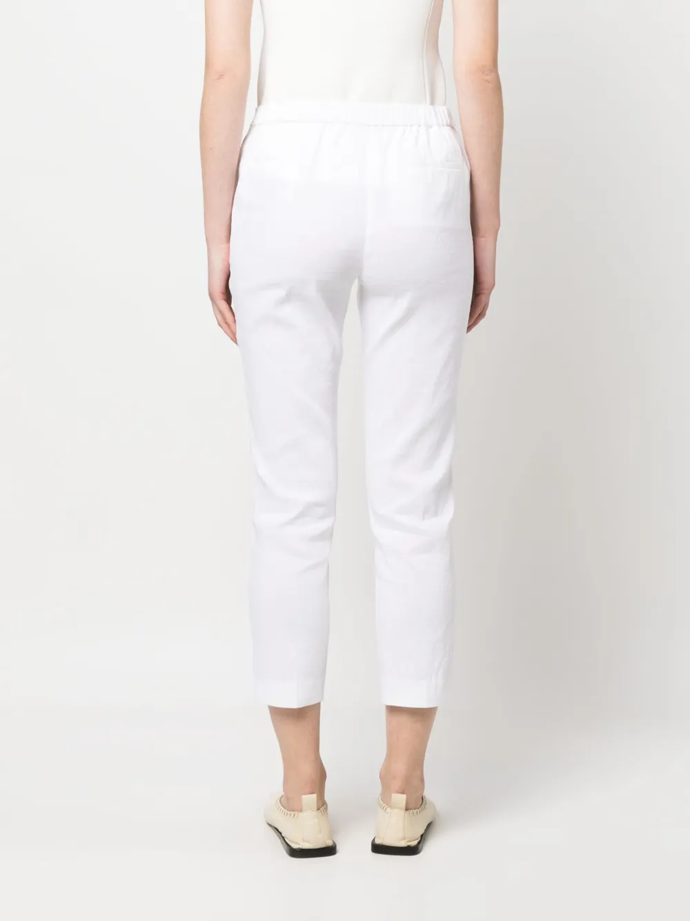 Theory Cropped Slim-fit Trousers In White