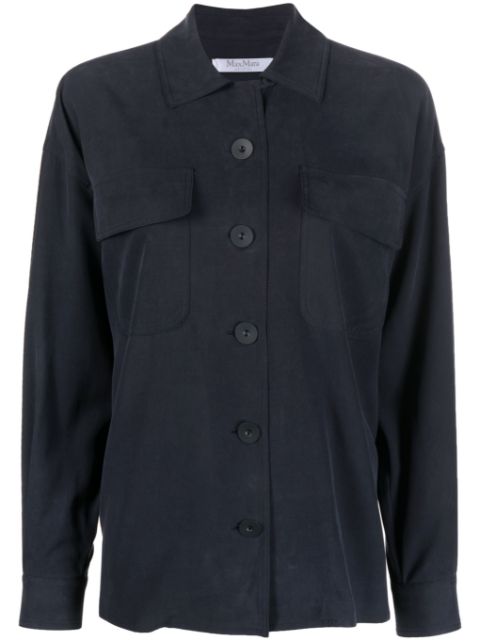 Max Mara long-sleeve button-up silk shirt Women