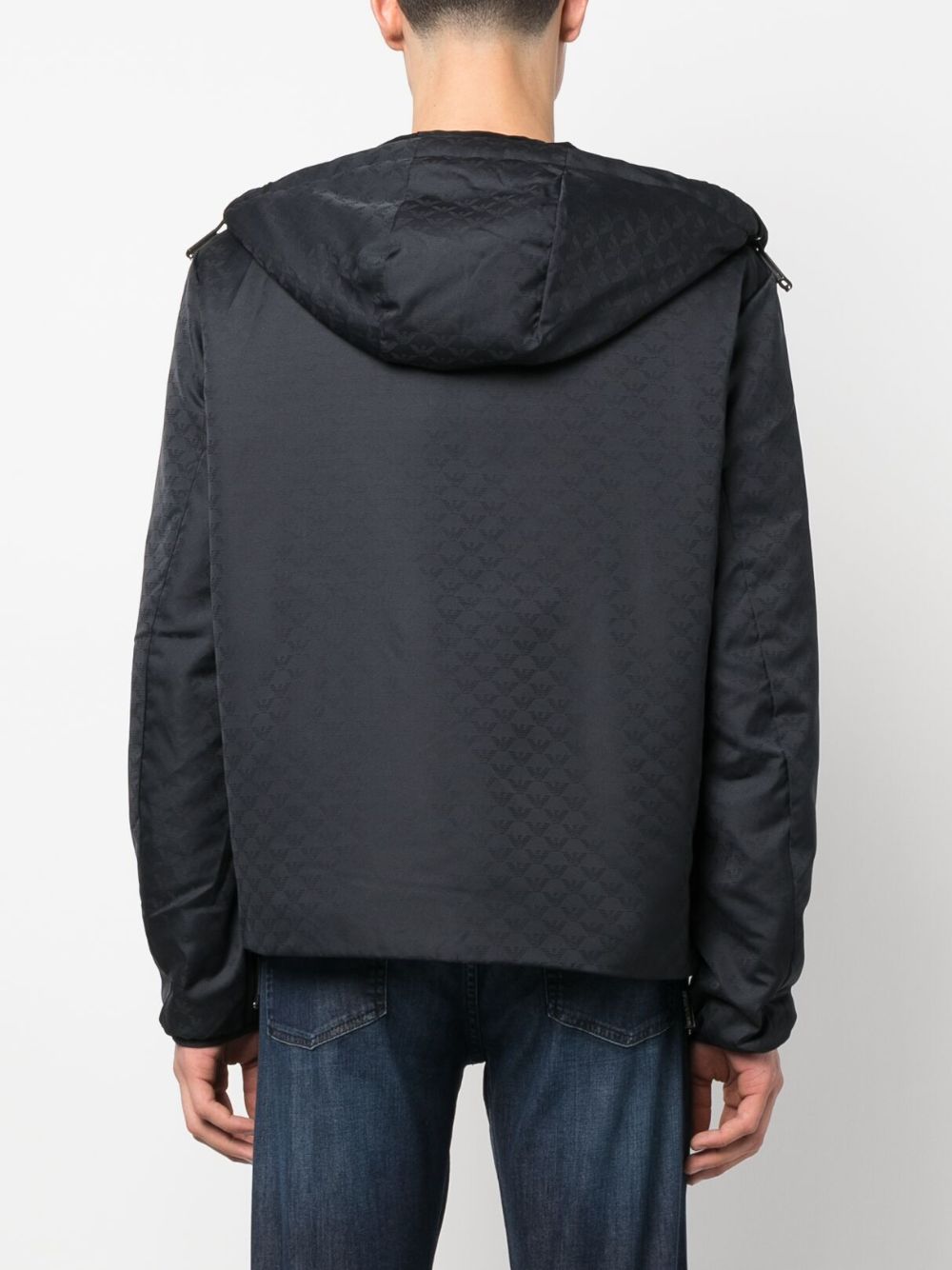 Emporio Armani monogram-pattern hooded jacket Men