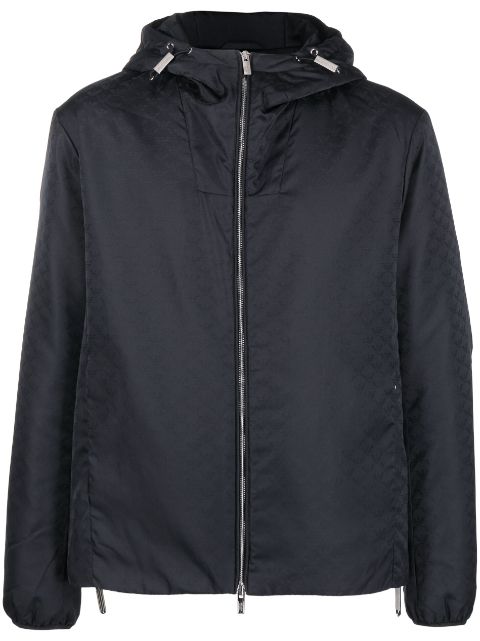 Emporio Armani monogram-pattern hooded jacket Men