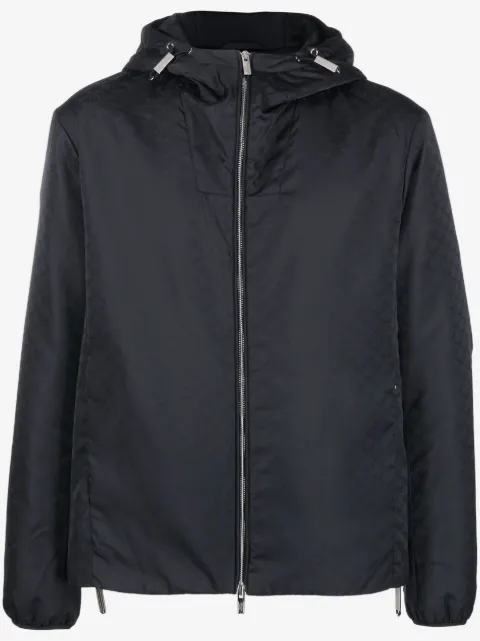 Emporio Armani monogram-pattern hooded jacket