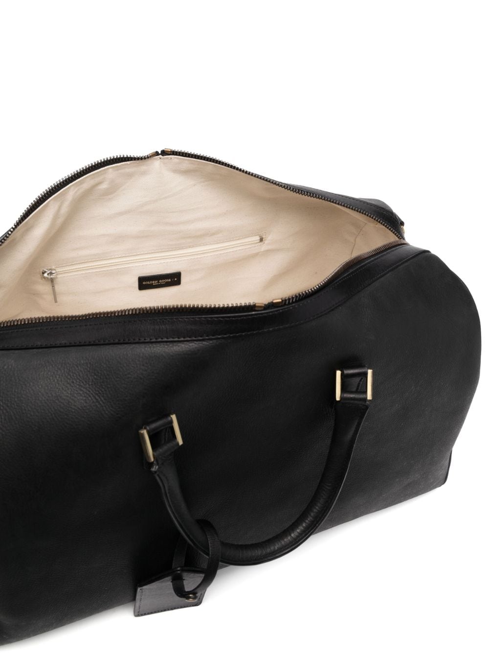 Shop Golden Goose Zip-up Leather Duffle Bag In Schwarz
