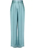 Simkhai Kyra satin-finish straight-leg trousers - Blue