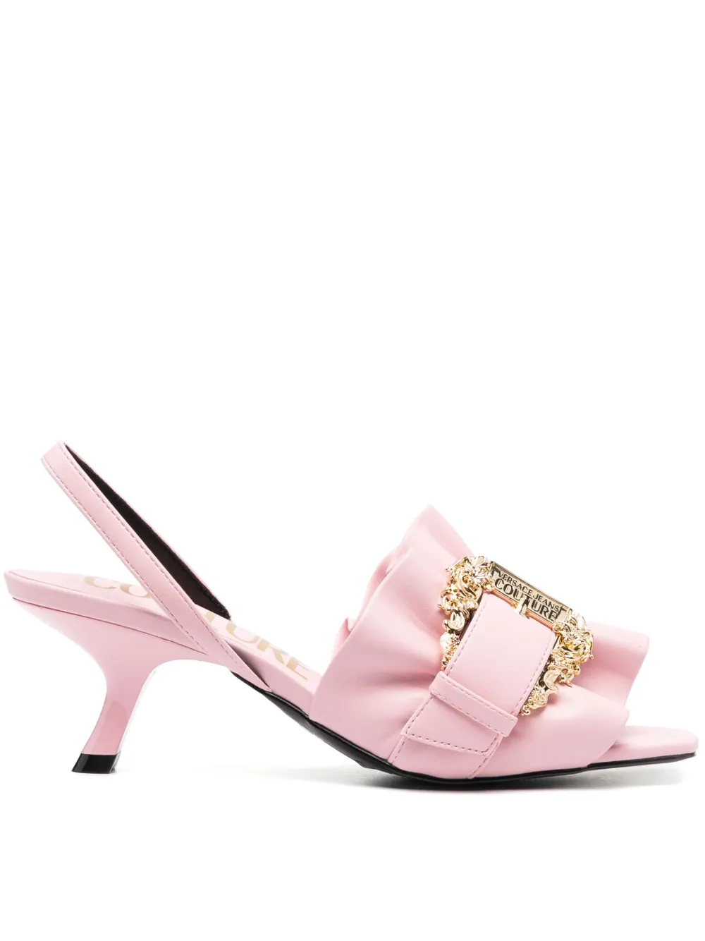 Versace Jeans Couture 65mm ruffle-trim buckle sandals - Pink