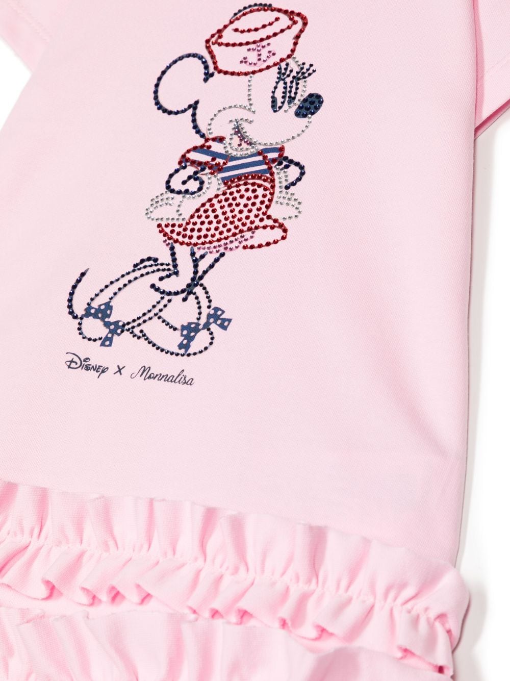 Shop Monnalisa Cartoon-embellishment Ruffled Dress In Pink