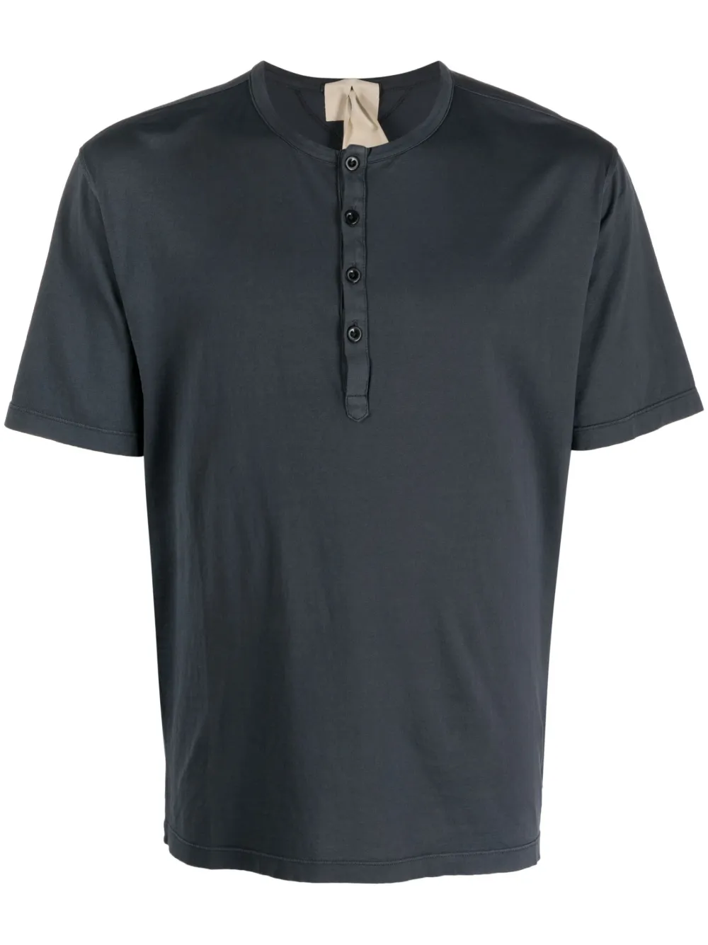 Ten C Cotton Henley T-shirt In Grau