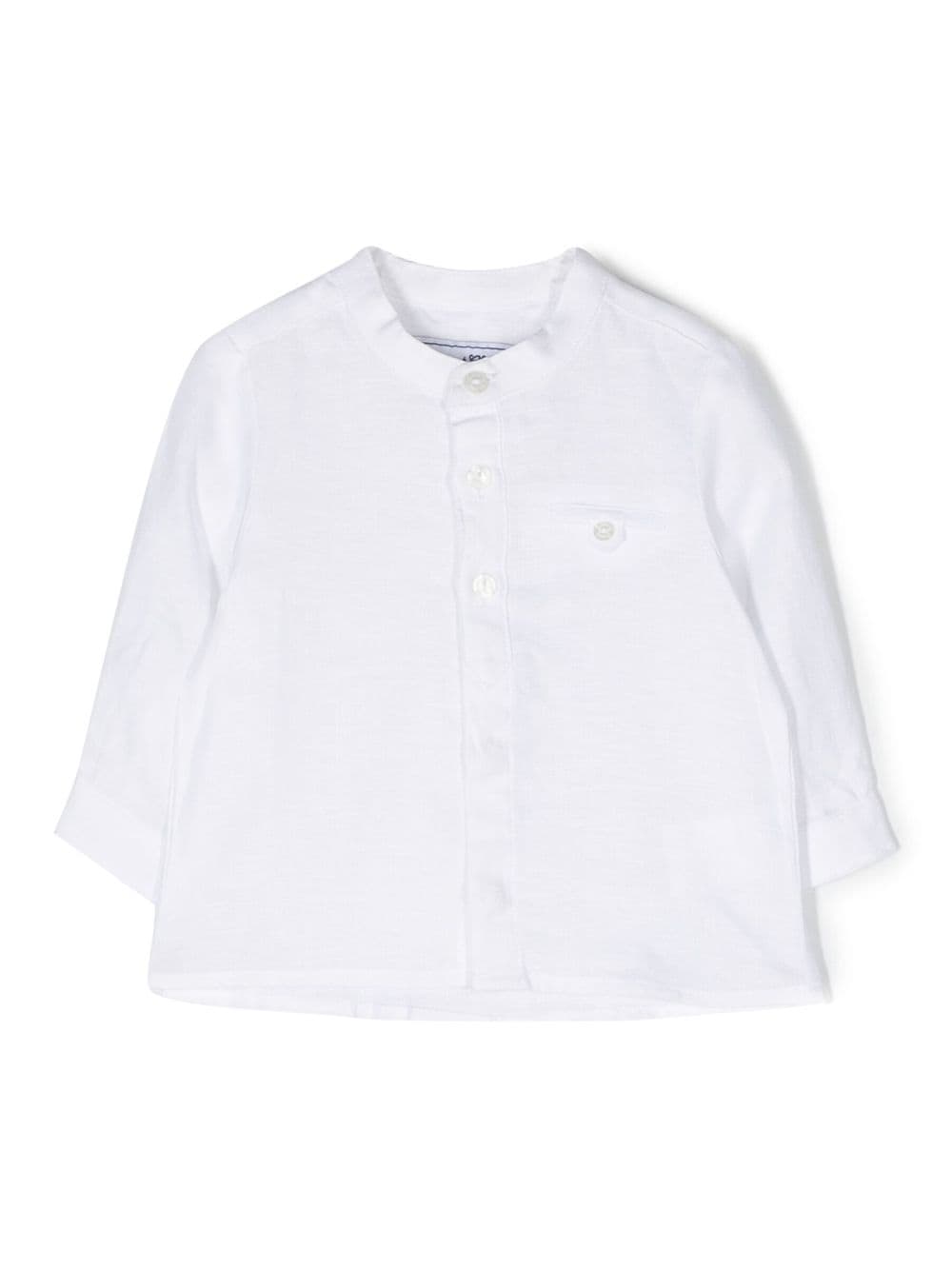 Tartine Et Chocolat Babies' Long-sleeve Linen Shirt In Weiss
