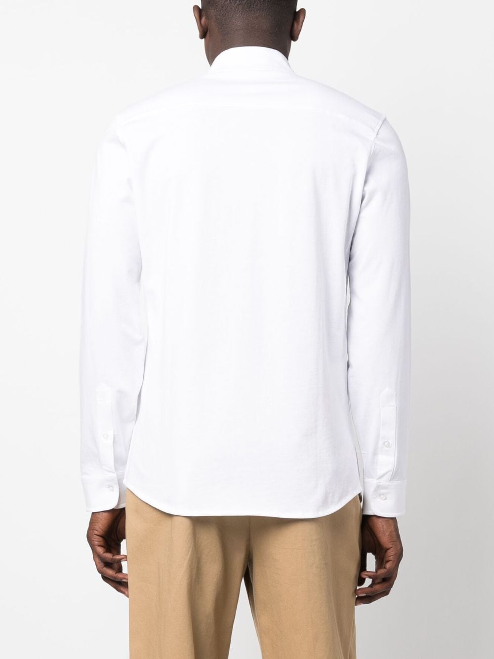 Shop Fay Spread-collar Long-sleeved Shirt In Weiss