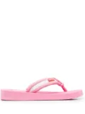 Kenzo logo-patch striped flip flops - Pink