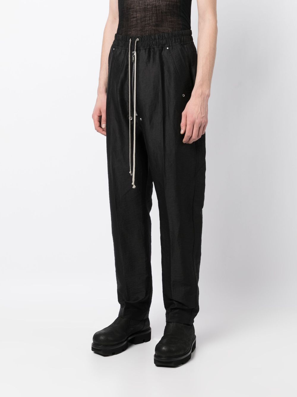 Shop Rick Owens Linen-blend Drop-crotch Trousers In Schwarz