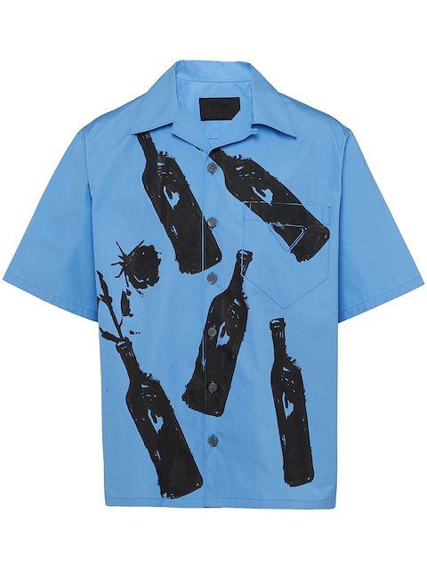 Prada graphic-print short-sleeved shirt