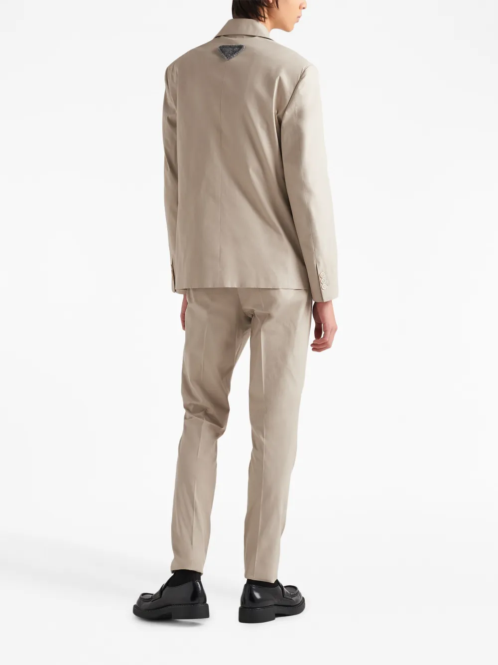 Prada Single-breasted Mohair Wool Jacket In Neutrals