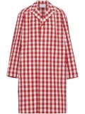 Prada gingham-check cotton coat - White