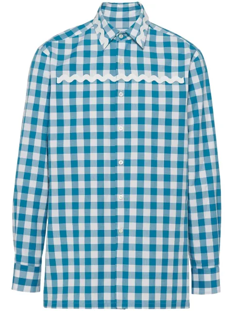 Prada gingham-check cotton shirt