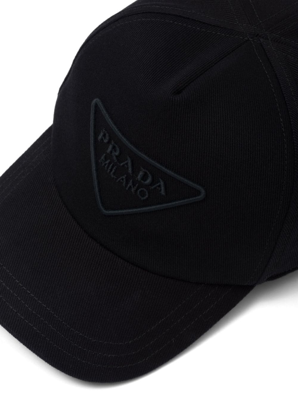 Shop Prada Embroidered Logo Baseball Cap In Schwarz