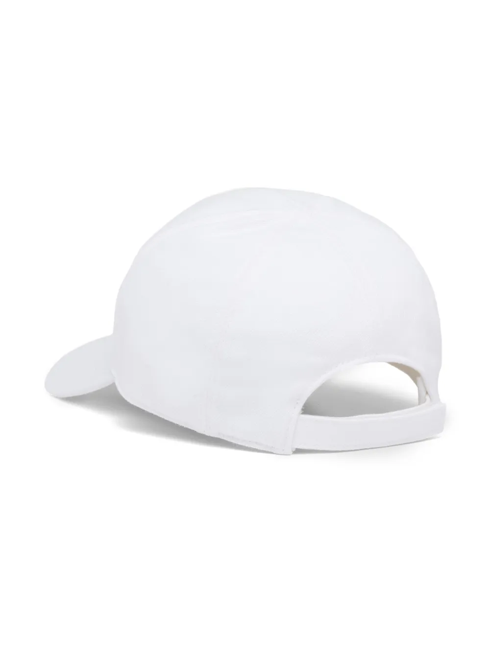 Prada Triangle-logo Denim Baseball Cap In White