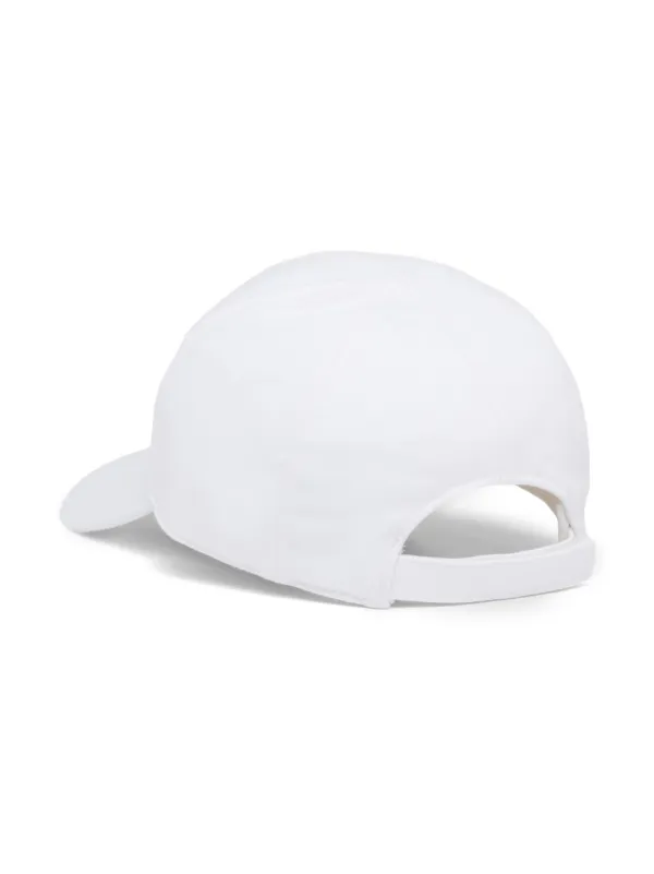 Prada triangle-logo Denim Baseball Cap | White | FARFETCH