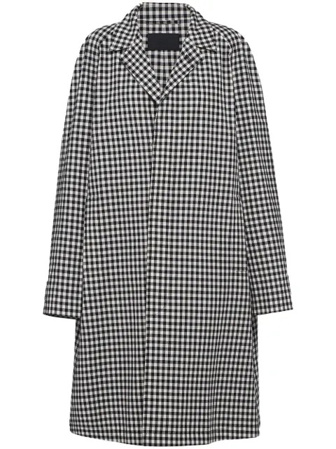 Prada gingham-check cotton coat