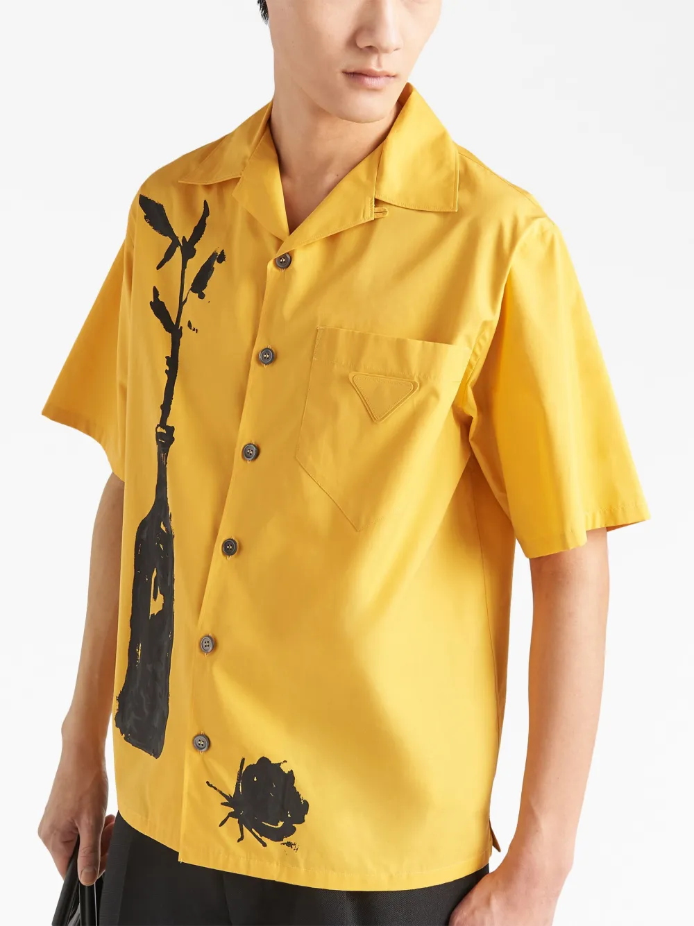 Prada Bottle print Cotton Bowling Shirt Farfetch