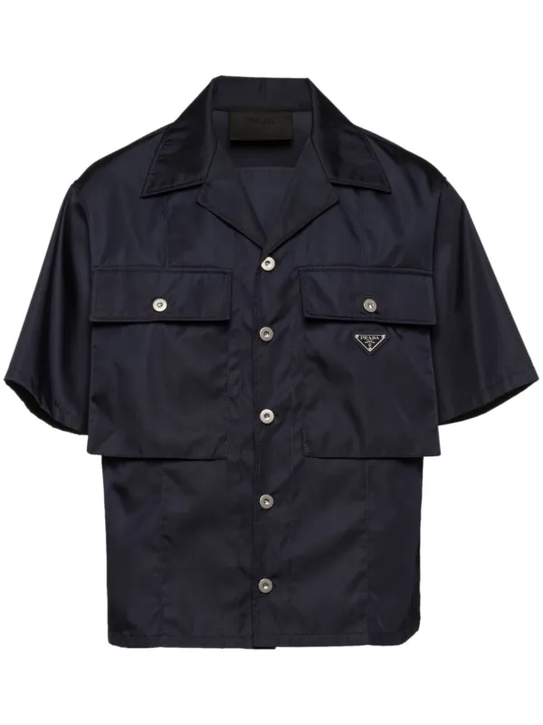 Prada Camisa Jeans Com Placa De Logo - Farfetch