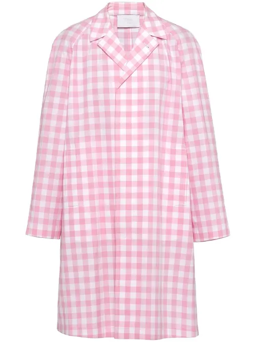 Manteau en coton à carreaux vichy - Prada - Modalova