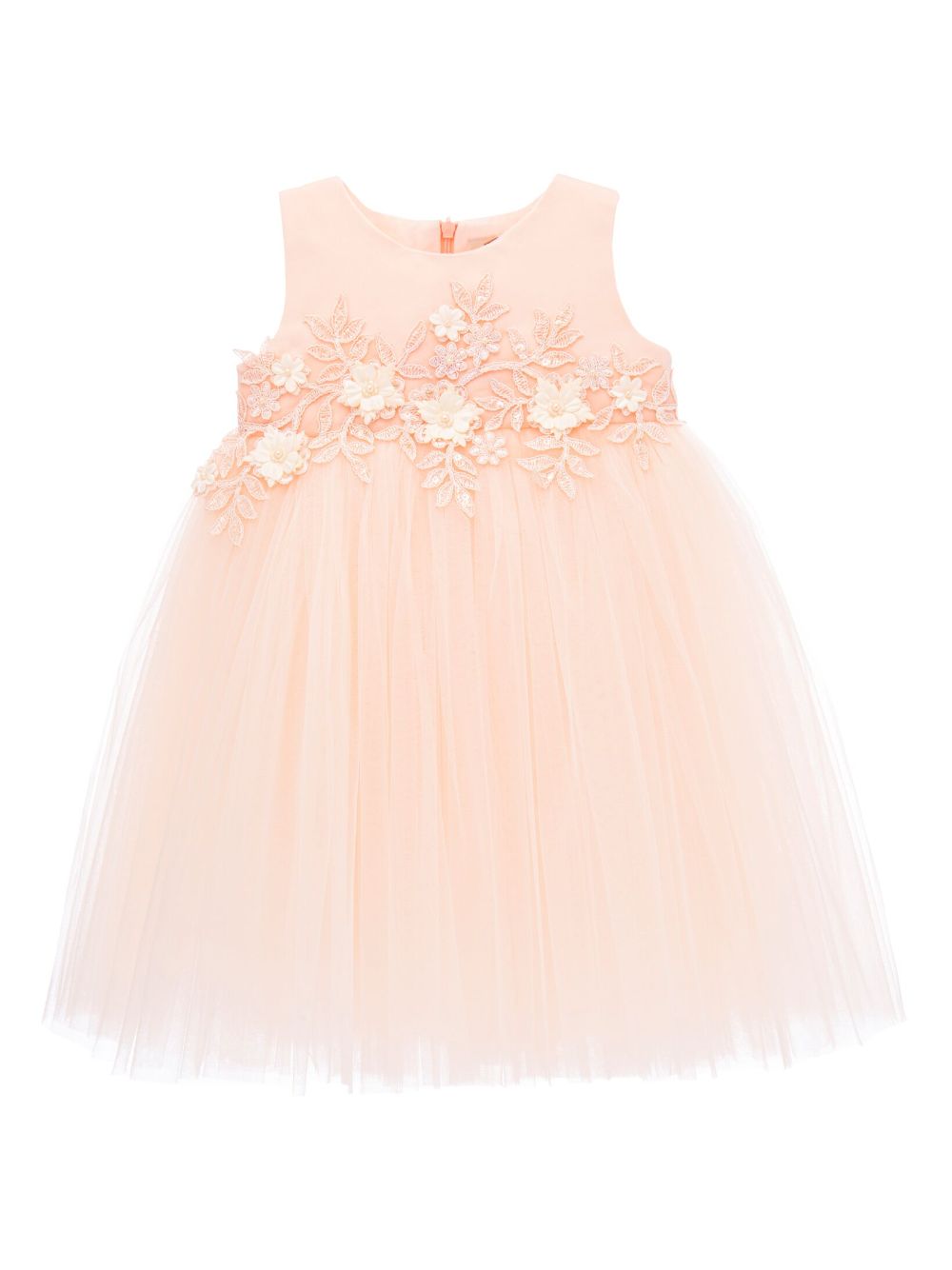 Tulleen floral-appliqué tulle dress - Pink