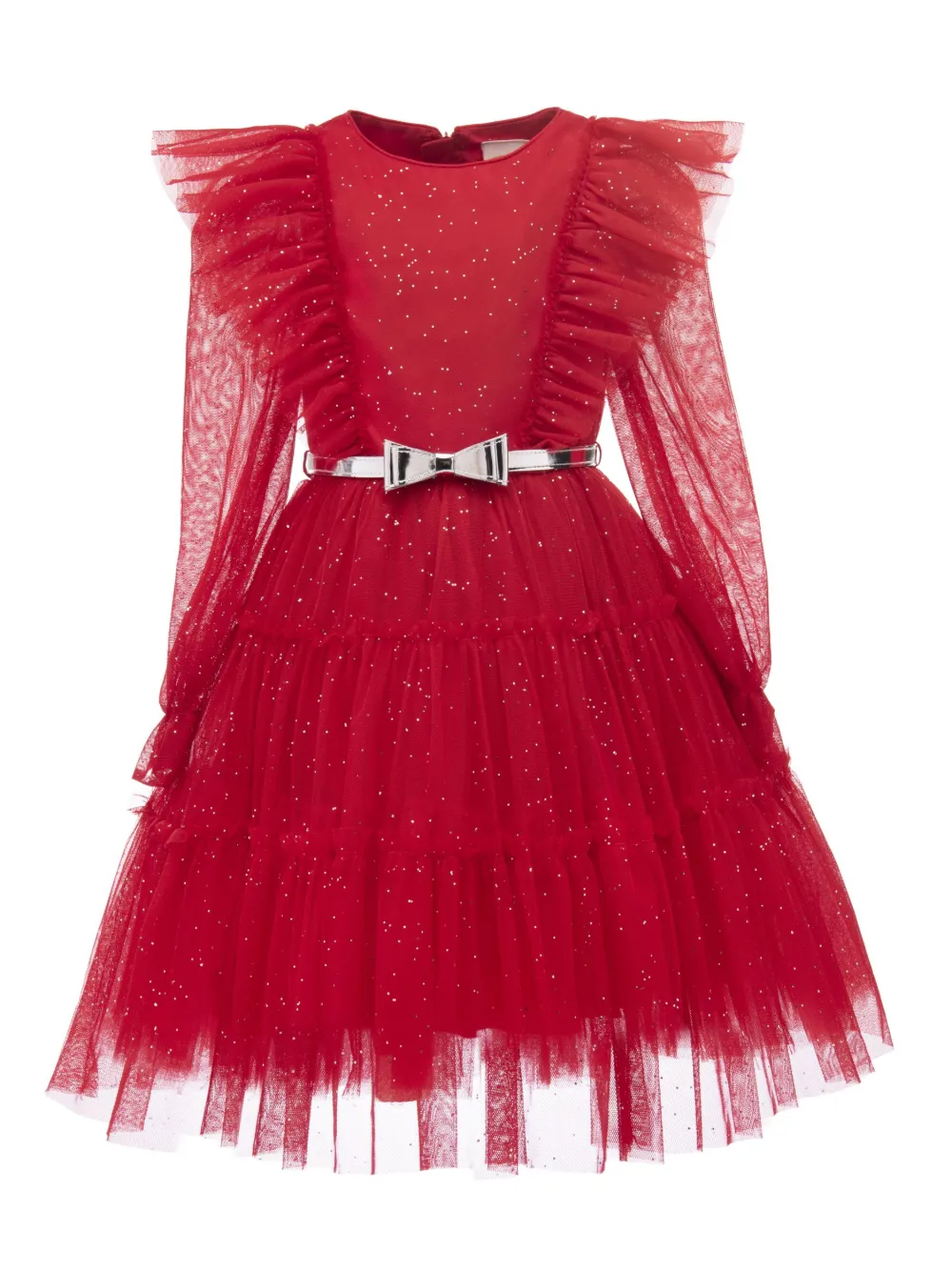 Tulleen Komina Glitter Tulle Dress In 红色