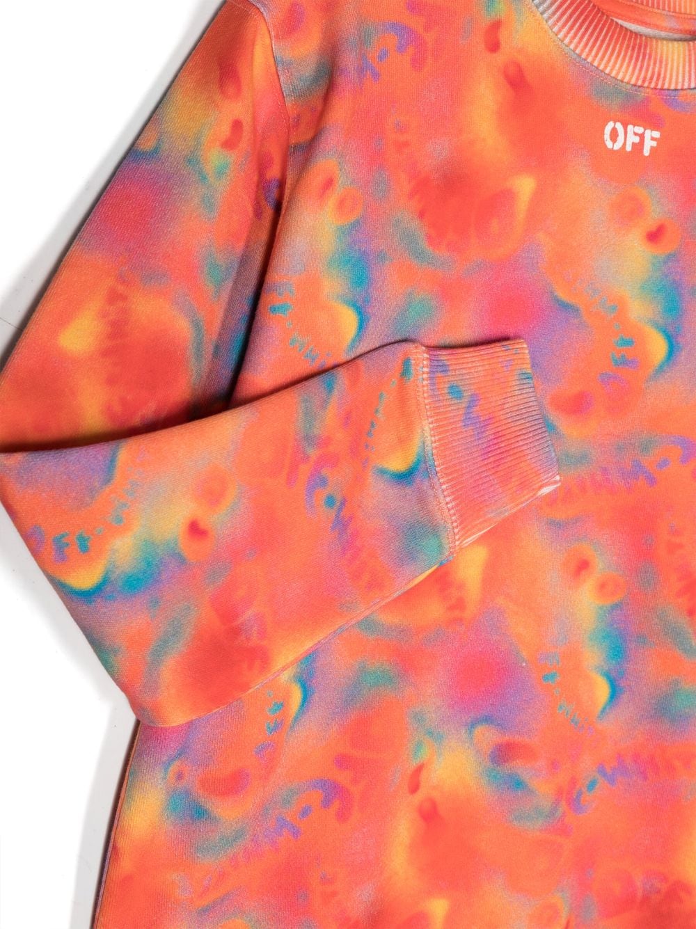 Shop Off-white Logo-print Tie-dye Sweatshirt In Orange