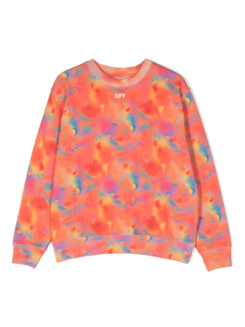 Off-White Kids logo-print tie-dye sweatshirt