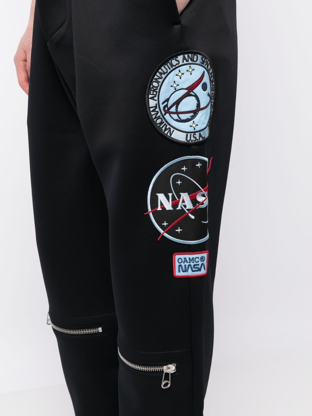 Shop Oamc X Nasa Multi-patch Track Pants In Black