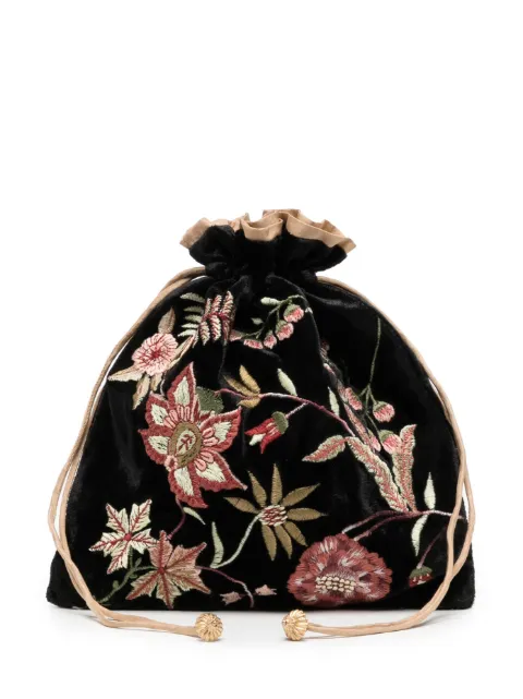 Anke Drechsel floral-embroidered drawstring pouch purse