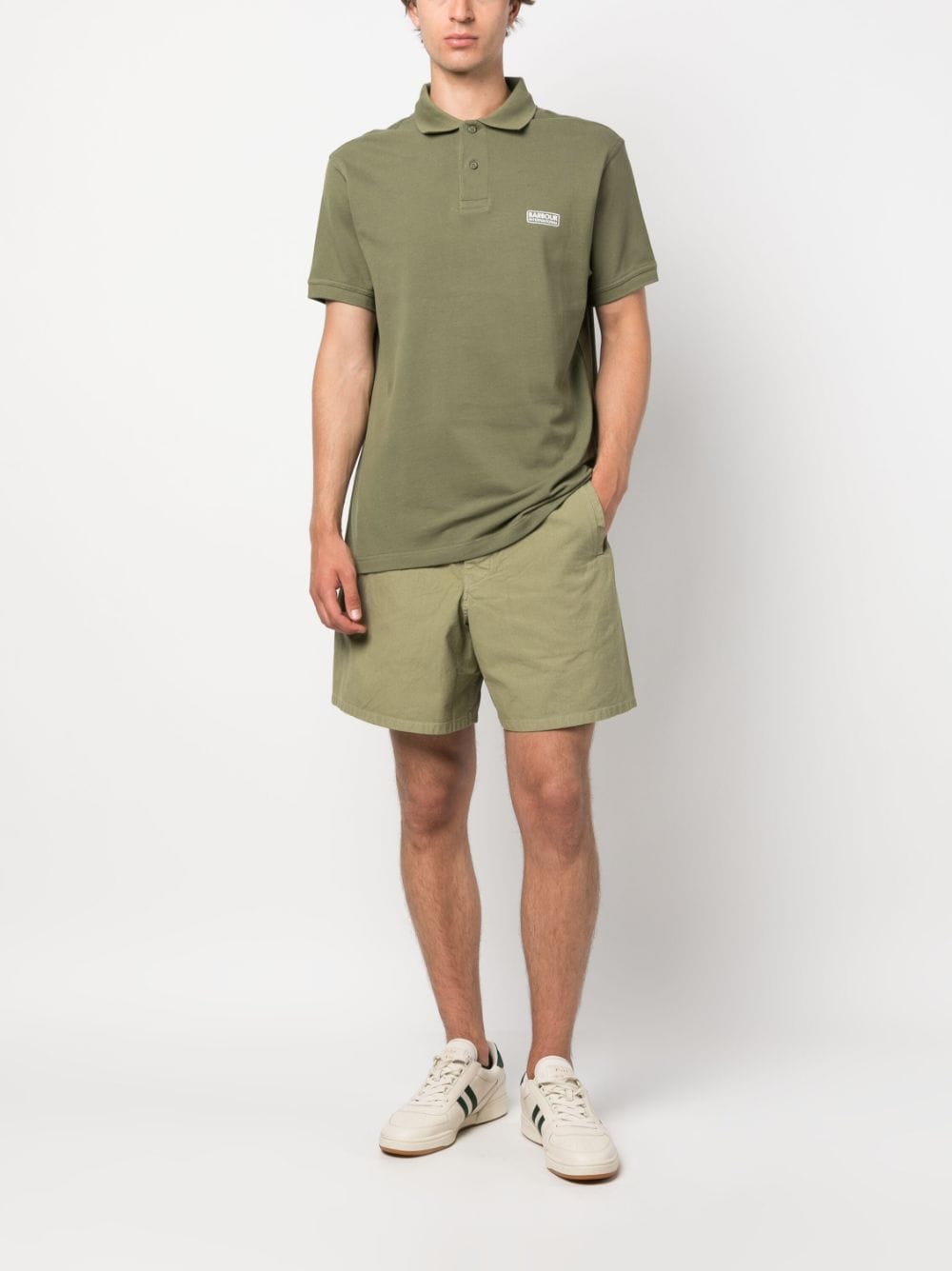 Barbour logo-print cotton polo shirt - Groen